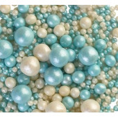 Посыпки рисовые Бирюза, серебро, 100гр