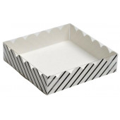 Коробочка для печенья "Полоски" белая 15*15*3