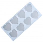 Коврик для айсинга прозрачный, 8 ячеек, 23,5х11,5х0,3 см "Сердечки"