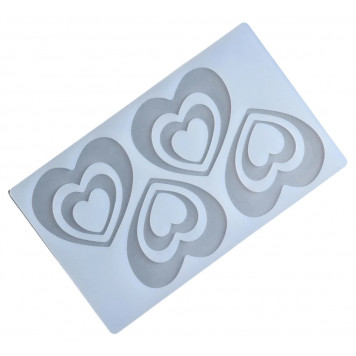Коврик для айсинга прозрачный, 4 ячейки, 19х11,5х0,3 см "Сердцем к сердцу"