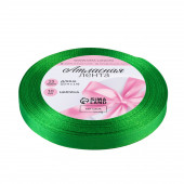 Лента атласная, 10 мм × 23±1 м, зелёная №19
