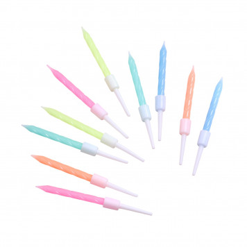 Свечи для торта «Неон», 7 см, 10 шт., разноцветные