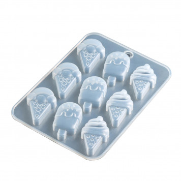 Форма для льда и конд.украшений прозрачная, 9 ячеек "Мороженое" 16х11х1 см