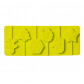 Форма для леденцов 6 ячеек 24x9,5x1 см "Новогодний подарок", цвет зеленый 4332046