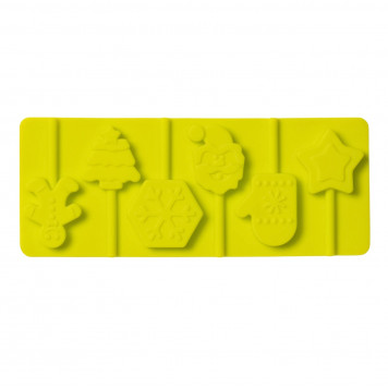 Форма для леденцов 6 ячеек 24x9,5x1 см "Новогодний подарок", цвет зеленый 4332046