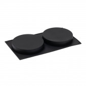 Форма для выпечки Доляна «Бискотто», силикон, 34,5×20×3 см, 2 ячейки (d=16 см), цвет чёрный