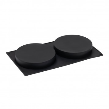 Форма для выпечки Доляна «Бискотто», силикон, 34,5×20×3 см, 2 ячейки (d=16 см), цвет чёрный