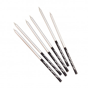 Свечи в торт «Праздник», 6 шт., 14.5 см, серебро с чёрным