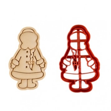 Вырубка для пряника с оттиском "Снегурка" пластик, 10 см