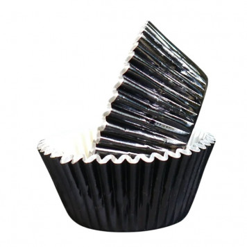 Капсулы бумажные Черные металлик 50*35 мм, 50 шт