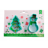 Вырубка для пряника "Елка, снеговик" 2 шт.