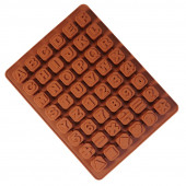 Форма силиконовая для шоколада "Английский алфавит" 24*18 см, 48 ячеек