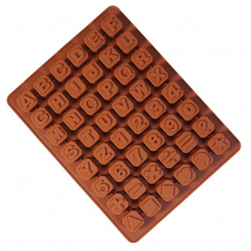 Форма силиконовая для шоколада "Английский алфавит" 24*18 см, 48 ячеек