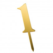 Топпер "Цифра 1" фигурный золото 2,5*8 см