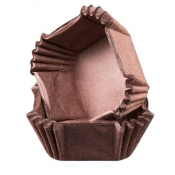 Капсулы для конфет коричневые квадрат. 43*43 мм, h 24 мм, 50шт 2/20