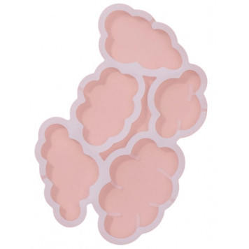 Форма для леденцов 5 ячеек 15х10,5х0,7 см "Облачка", цвет белый   7059224