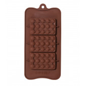 Форма для шоколада 3 ячейки 22х11х1 см "Мини-шоколадки", цвет шоколадный