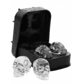 Форма для льда 4 ячейки 11х8х4,5 см "Череп", цвет чёрный 7055920