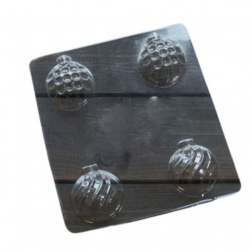 Форма для шоколада НОВОГОДНИЕ ШАРЫ (1) 50мм / 4 шт