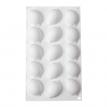 Форма для муссовых десертов и выпечки 15 ячеек "Лимоны" 29х17х3 см (5,5х4 см), цвет белый