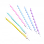 Свечи в торт коктейльные "С днём рождения", 6 шт, 13 см, высокие