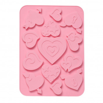 Форма для выпечки Доляна «Амуры», 13 ячеек, 23×16,5×0,5 см, цвет МИКС