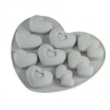 Форма Сердца силикон 9 ячеек