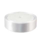 Лента атласная Белая (01) 20 мм, 10 метров ЦНП