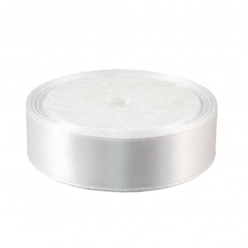 Лента атласная Белая (01) 20 мм, 10 метров ЦНП