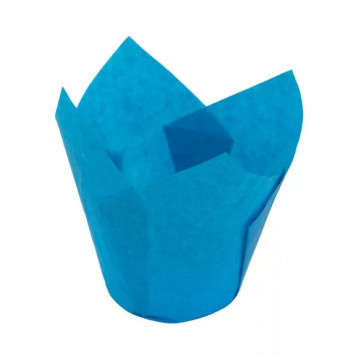 Форма-тюльпан для выпечки Голубая 80*50, 20шт