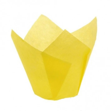 Форма-тюльпан для выпечки Желтая 80*50 мм, 20шт