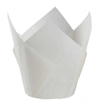 Форма-тюльпан для выпечки Белая 80*50 мм, 20шт