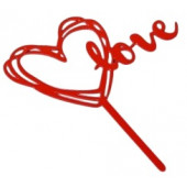 Топпер "Love" красный 8*12 см