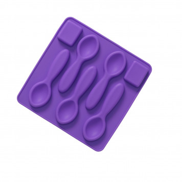 Форма для льда и конд.украшений 5 ячеек 17х17х1,2 см "Ложки большие" цвет МИКС