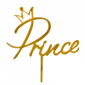 Топпер Prince золотой, акрил 2шт зн001/1