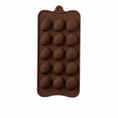 Форма для конд. украшений 15 ячеек 22х10,5х1,5 см "Пасхальные яйца", цвет шоколадный
