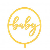 Топпер "Baby", круг, золото, Дарим Красиво
