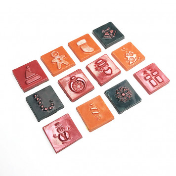 Форма для шоколада НОВОГОДНИЕ ПЛИТКИ 12шт