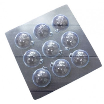 Форма для шоколада НОВОГОДНИЕ ШАРЫ (10) 5см / 9 шт