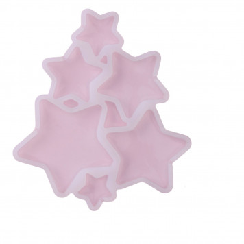 Форма для леденцов 6 ячеек 15,5х13,5х0,7 см "Звезды", цвет белый