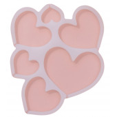 Форма для леденцов «Сердечки», силикон, 16×14×0.7 см, 6 ячеек, белая