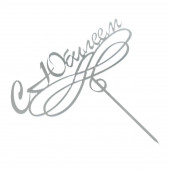 Топпер "С Юбилеем, завиток" серебро 7*15 см