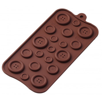 Форма силиконовая для шоколада "Пуговки" 20*10 см, 19 ячеек