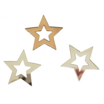 Миниатюра / Звезда 3,5см / акрил  зеркальный серебро