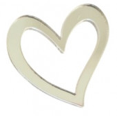 Миниатюра / Сердце 4,5см / акрил  зеркальный серебро