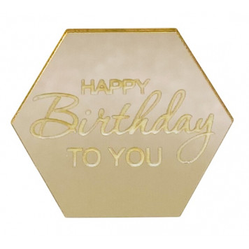 Бирка / HB to you / акрил  зеркальный золото