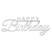 Бенто-топпер / Happy Birthday В8 / акрил  зеркальный серебро