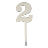 Топпер / Цифра малая "2" / акрил серебро