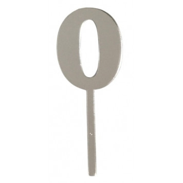 Топпер / Цифра малая "0" / акрил серебро