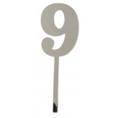 Топпер / Цифра малая "9" / акрил  зеркальный серебро